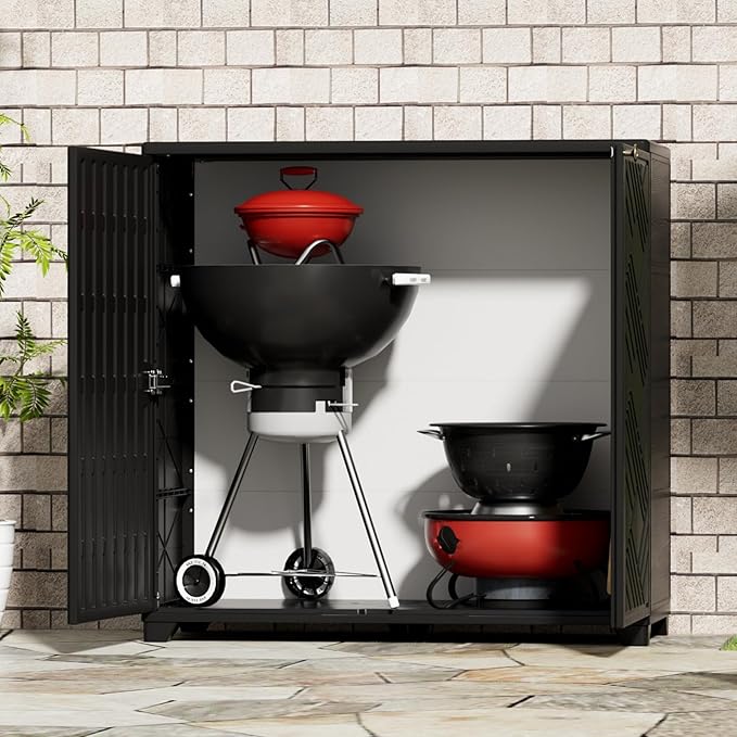 ADDOK Indoor Outdoor Plastic Storage Cabinet 34"x15"x34", Outd...