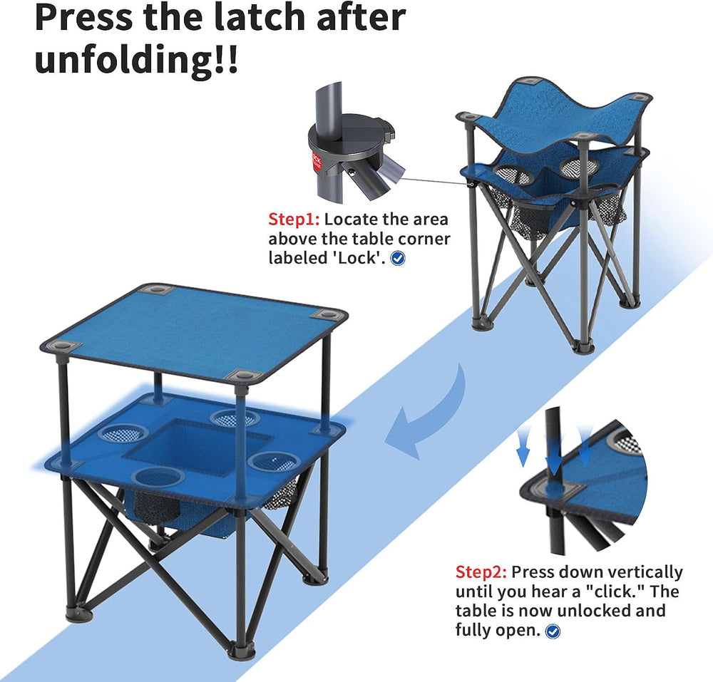 Folding Camping Table, Portable Outdoor Picnic Table, Lightweight Square Camp...