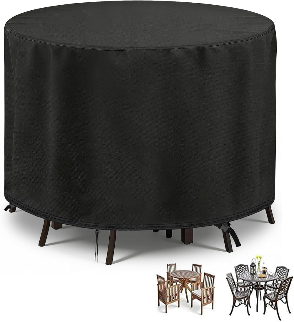 POMER Round Patio Furniture Set Cover,Outdoor Round Table Cover 60"D x 4...