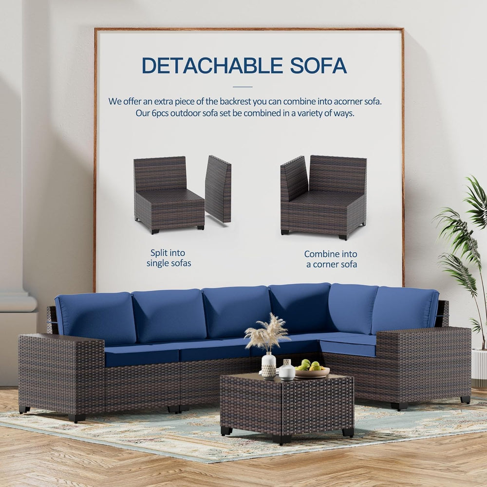 Kullavik 12 Piece Patio Furniture Set, Outdoor Wicker Sectional Sofa