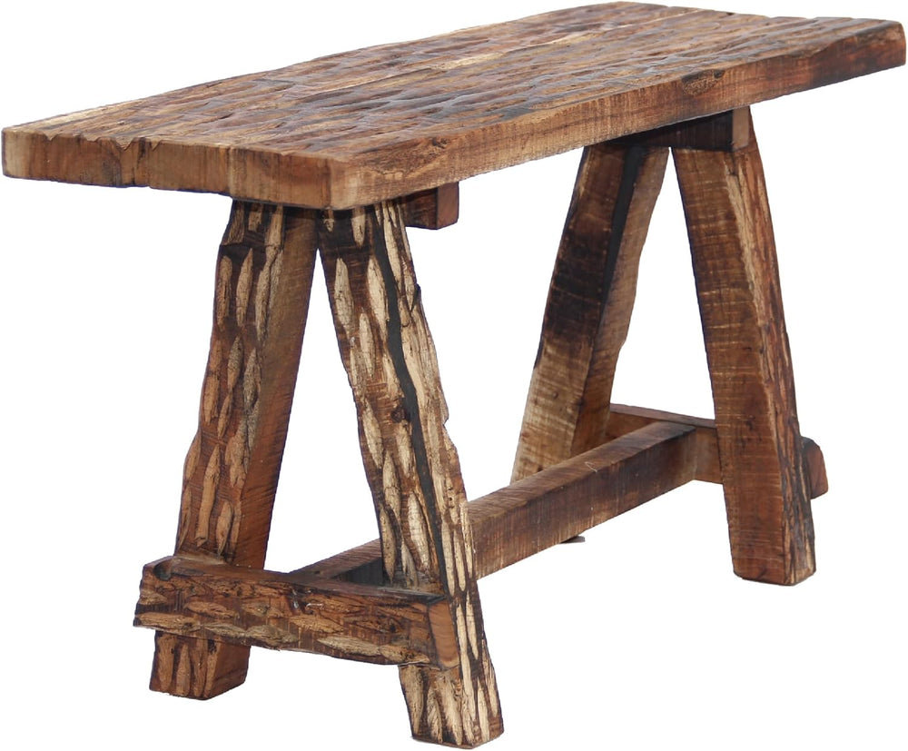 The Urban Port Wooden Garden Patio Bench, Cappuccino Brown