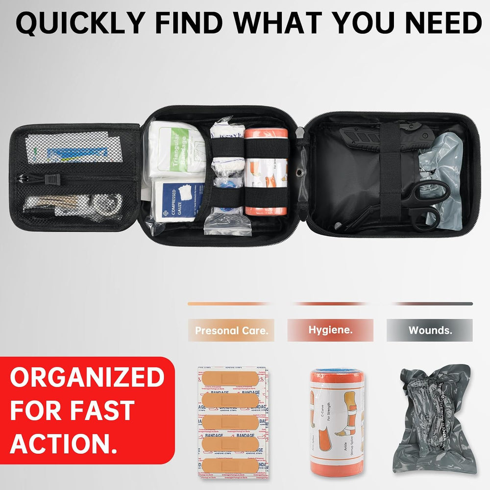 Trauma First Aid Kit, Compact Tactical IFAK Emergency Survival Kits Hemostati...
