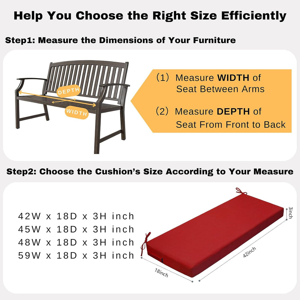 idee-home Outdoor Bench Cushion Waterproof