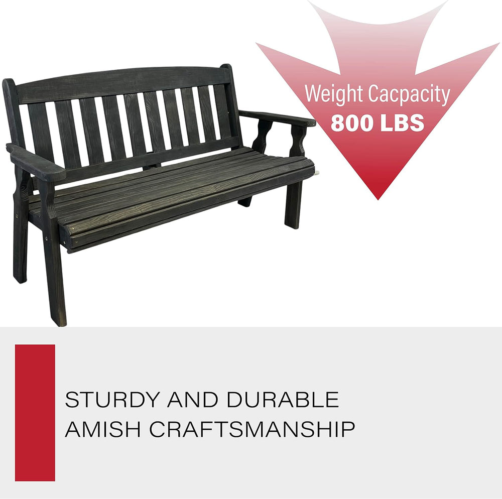 Amish Casual Outdoor Heavy Duty 800 LB Mission Pressure Treated Garden Bench(...