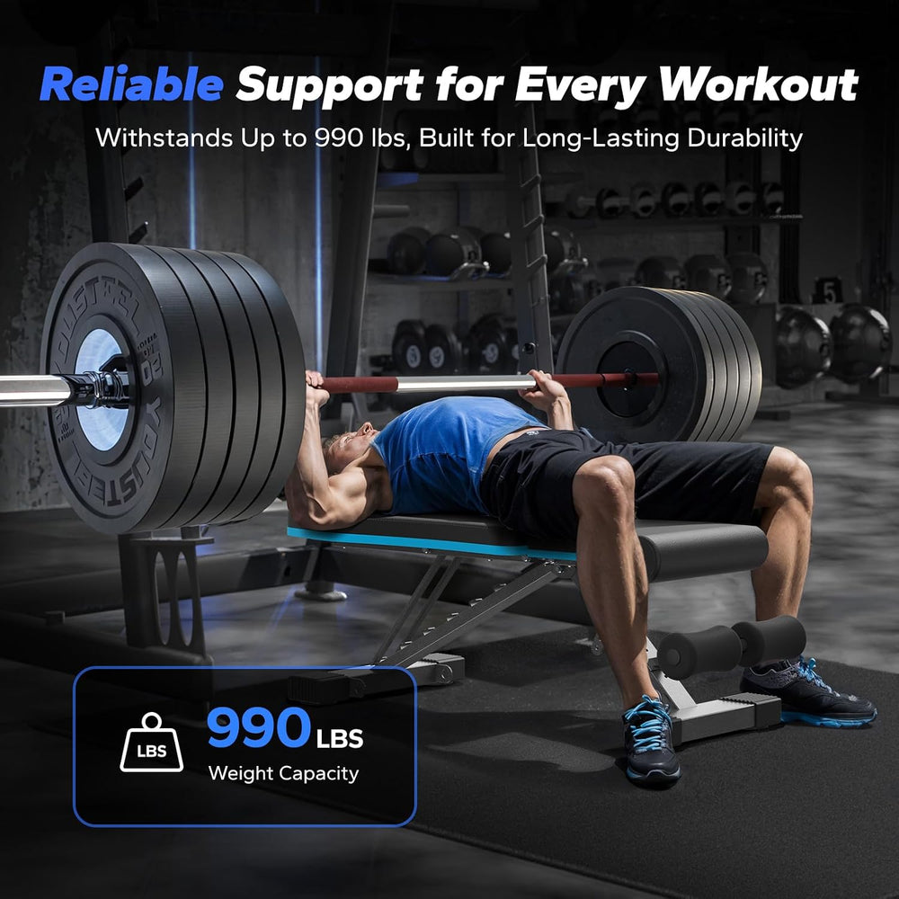 MERACH Weight Bench, Foldable Weight Benches for Home Gym with 990 LBS, Adjus...