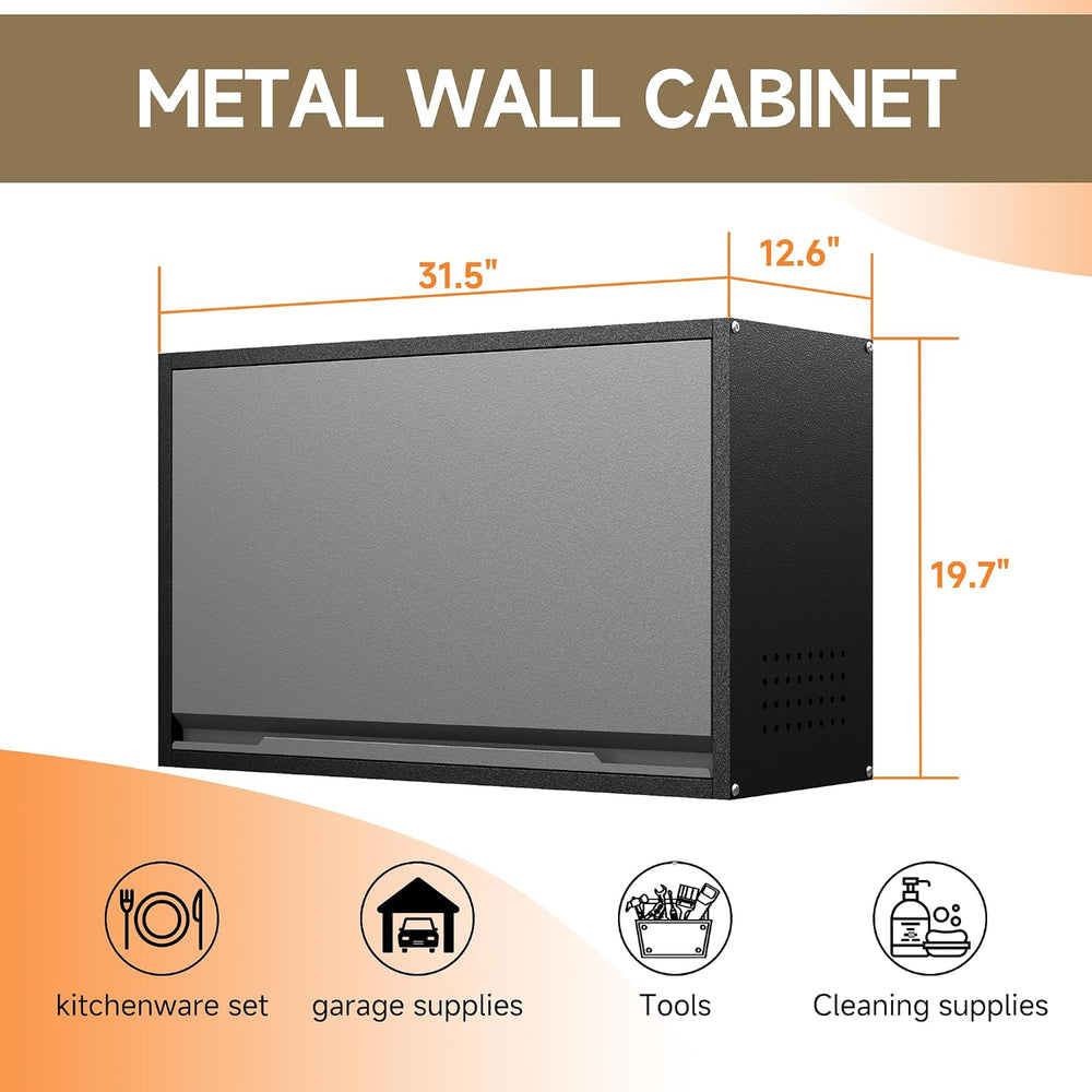 Coolsun Garage Wall Cabinet with Up-Flip Door, 19.7" H Metal Wall Cabinet