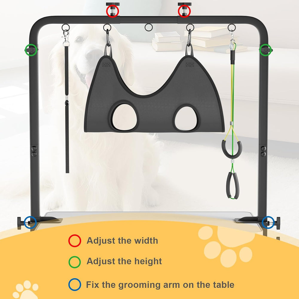 Dog Grooming Table Arm - Adjustable Height & Width, Heavy Duty Dog Groomi...