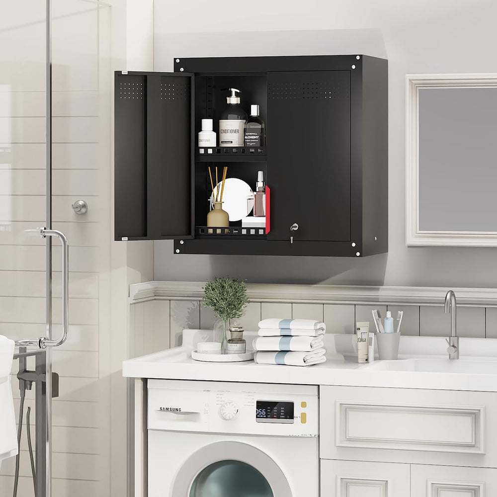 LMTC Metal Wall Cabinet,Garage Cabinets Wall Mounted with Lockable Doors,Anti...