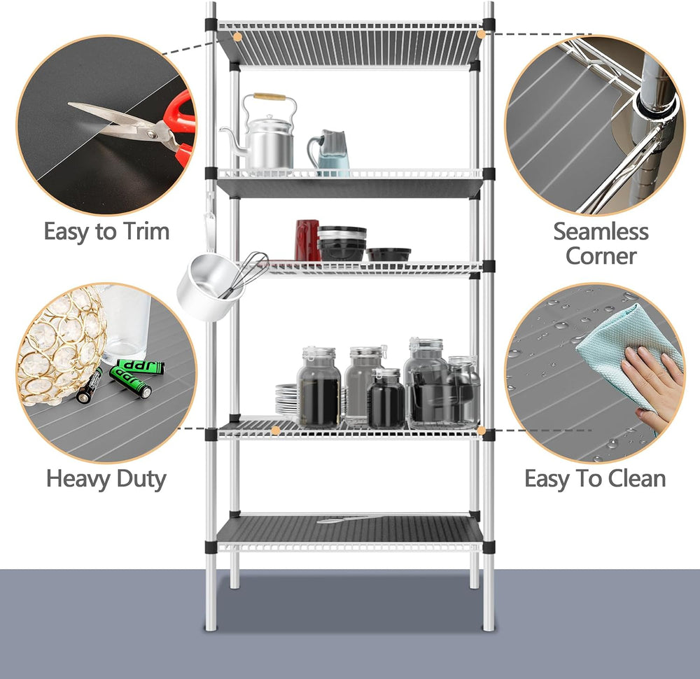5pcs 14"x30" Plastic Shelf Liners for Wire Shelf Systems