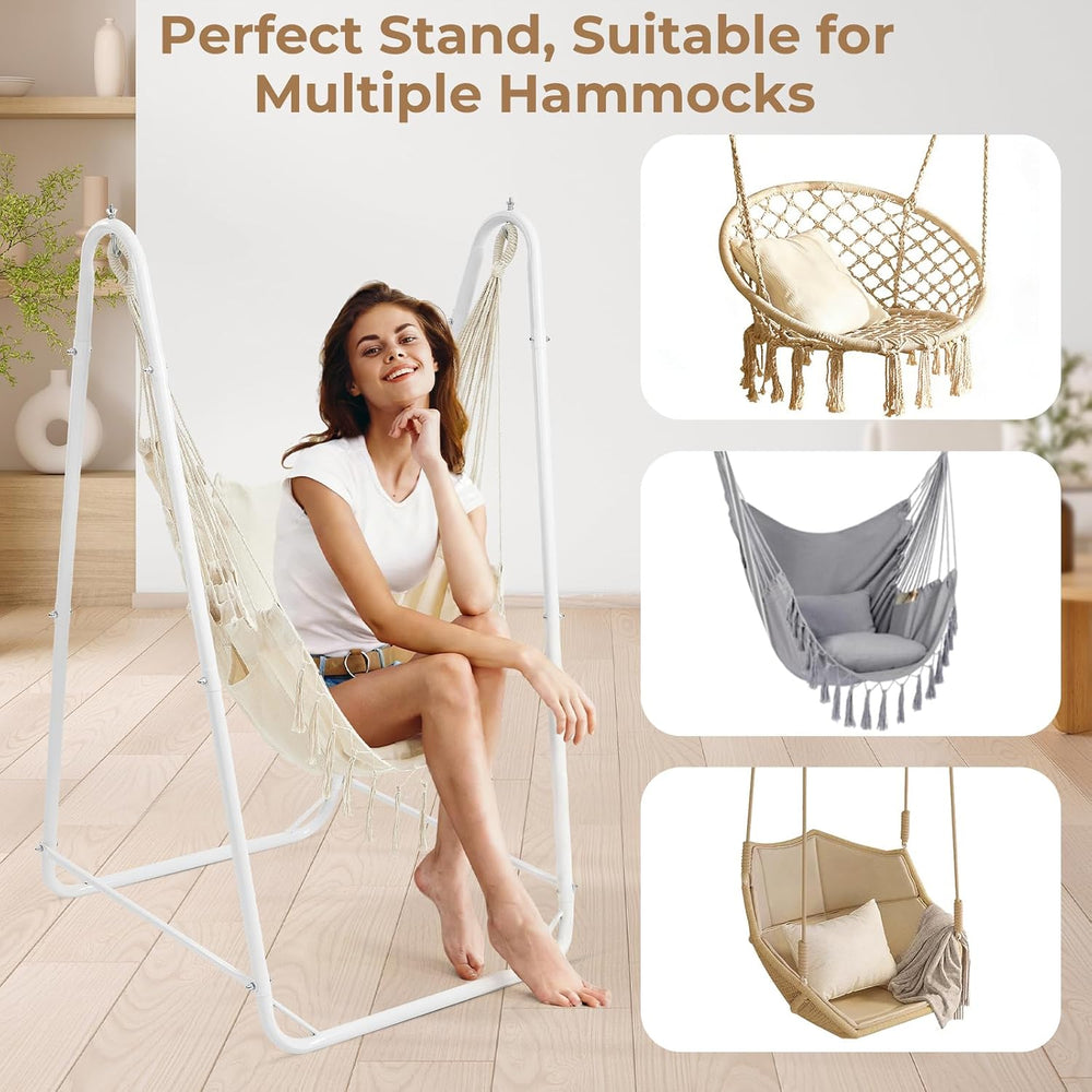Hammock Chair Stand, 220 lbs Capacity, Hanging Chair Stand, White