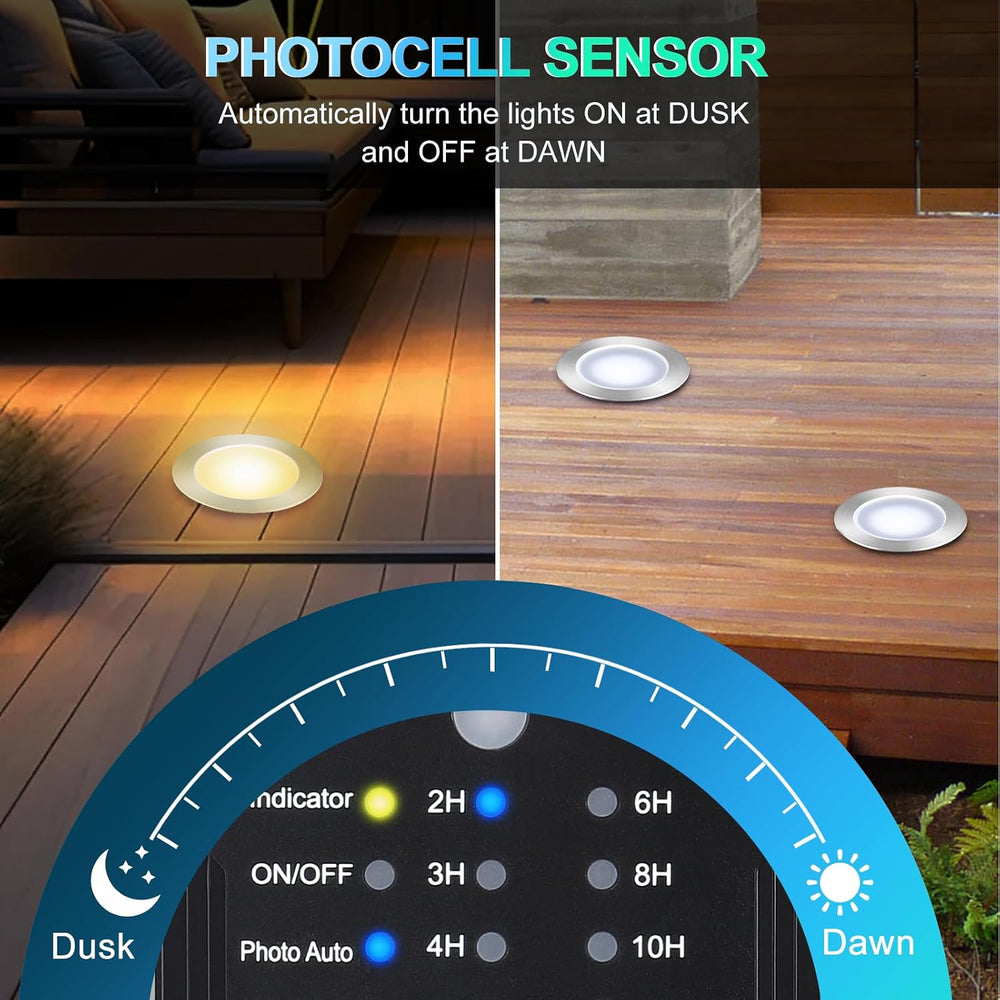 SMY Lighting Dimmable LED Deck Lights with Timer and Photocell Sensor and Pro...