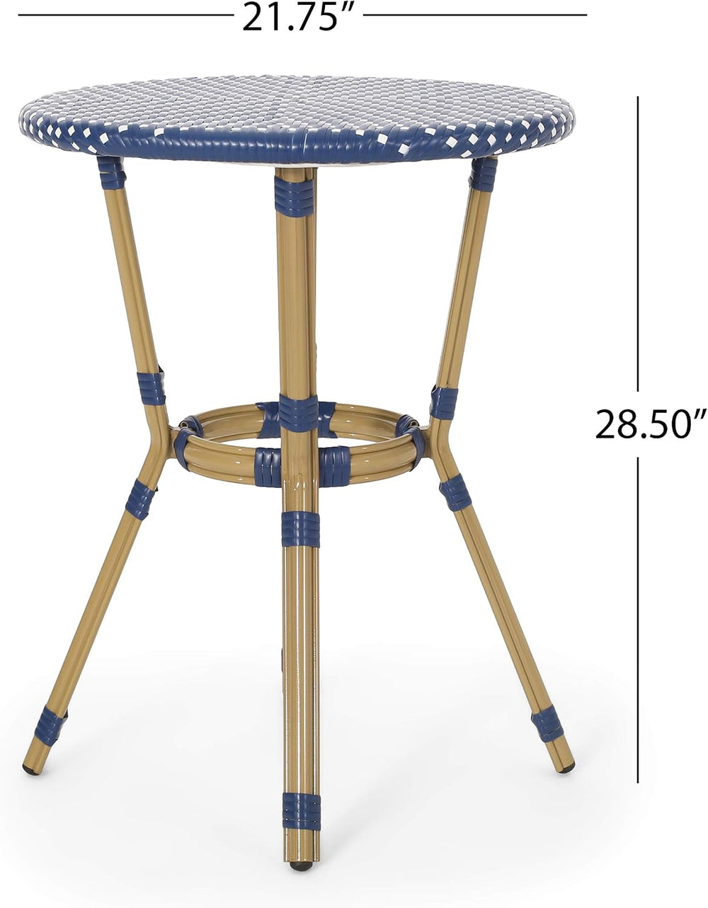 Christopher Knight Home Paul Bistro Set, Dark Teal + White + Bamboo