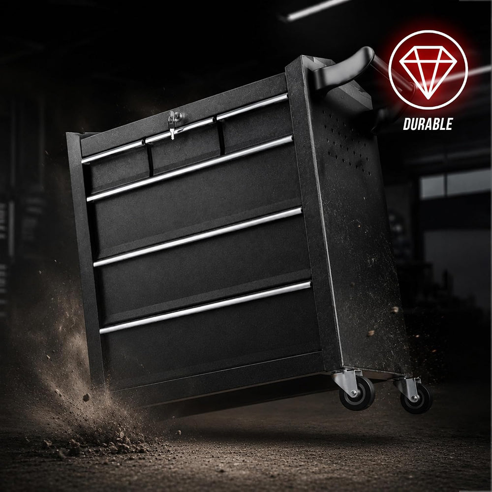 6-Drawer Rolling Tool Chest,2-in-1 Tool Box on Wheels with Lockable Steel Gar...