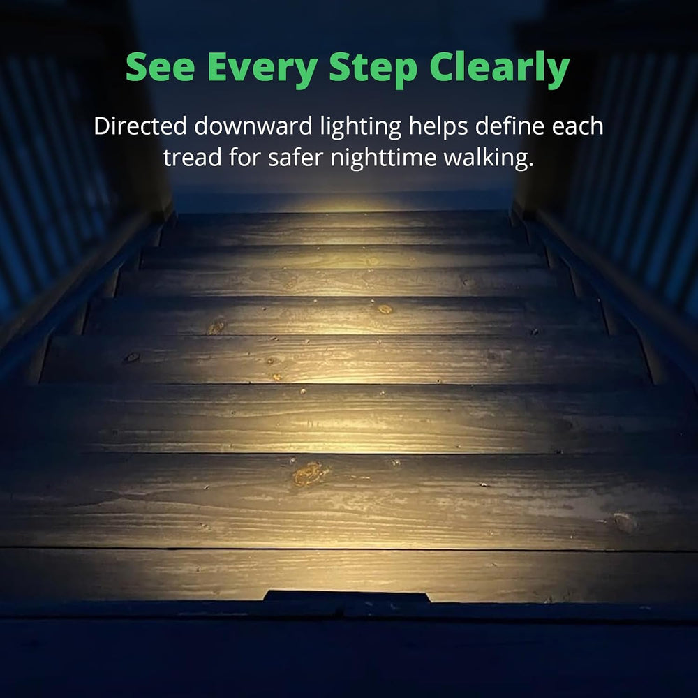 GKOLED 6-Pack Low Voltage LED Linear Step Lights, Black, 2700K