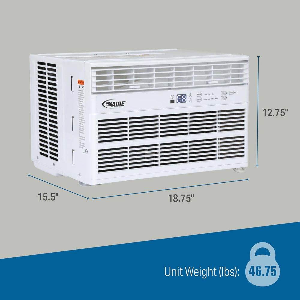 ProAire 8,100 BTU Window AC Unit with Dehumidifier, Quiet, 350 Sq Ft, 115V