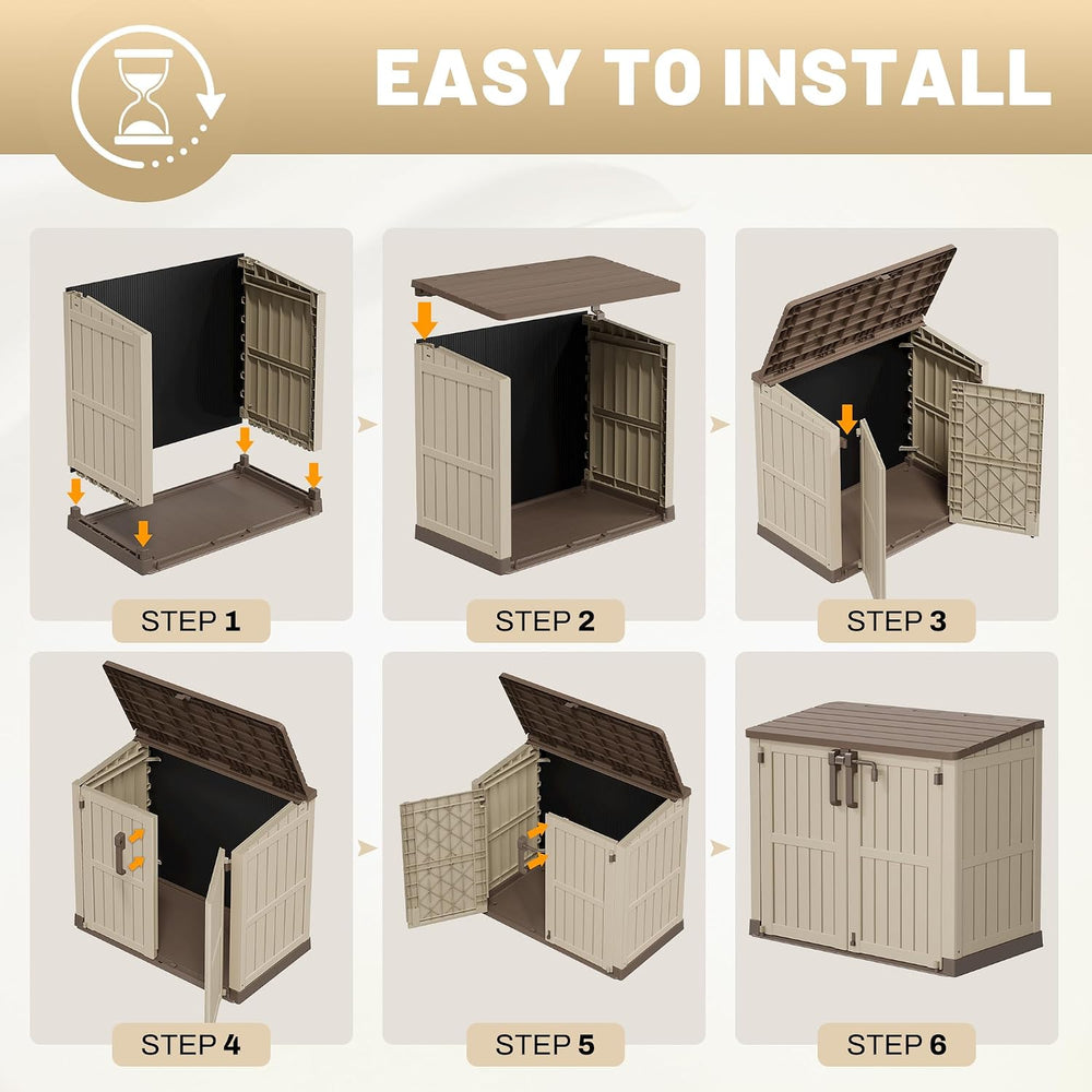 Horizontal Outdoor Storage Cabinet Box 36 Cu Ft with Lockable Doors, Outdoor ...