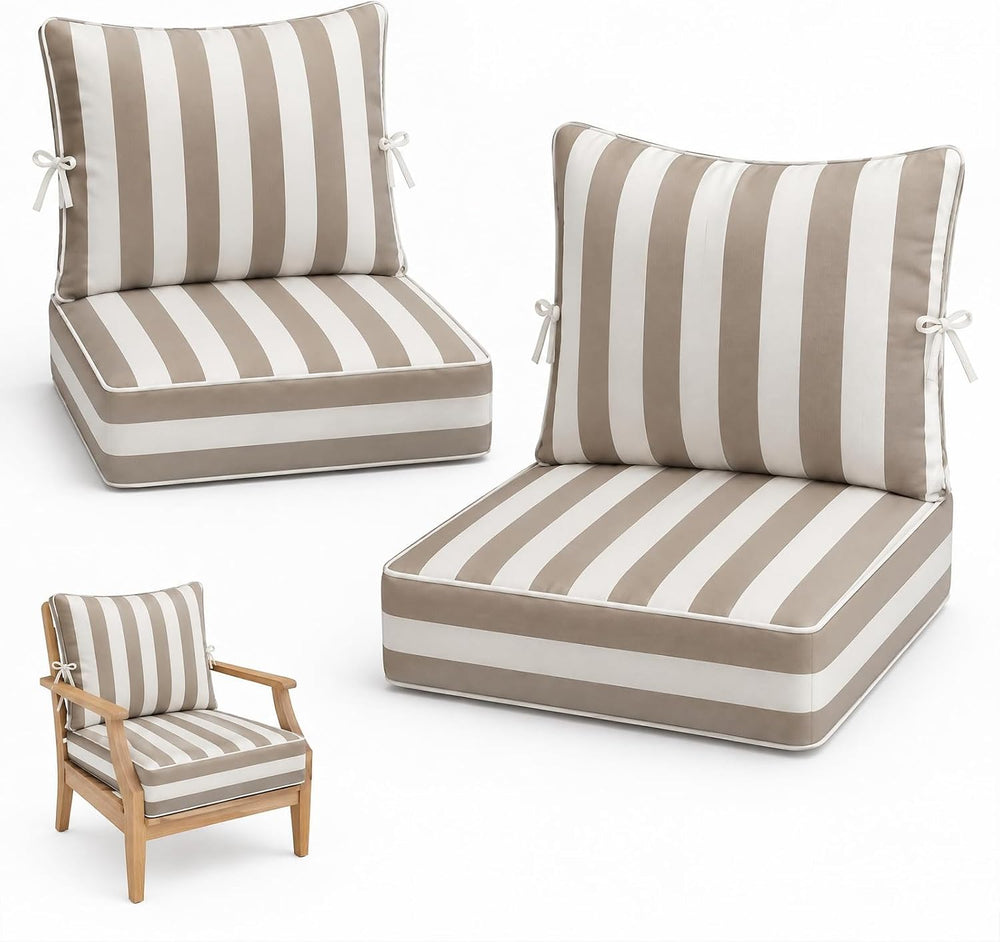 6" Thick Olefin Waterproof 24"x24" Outdoor Chair Cushion