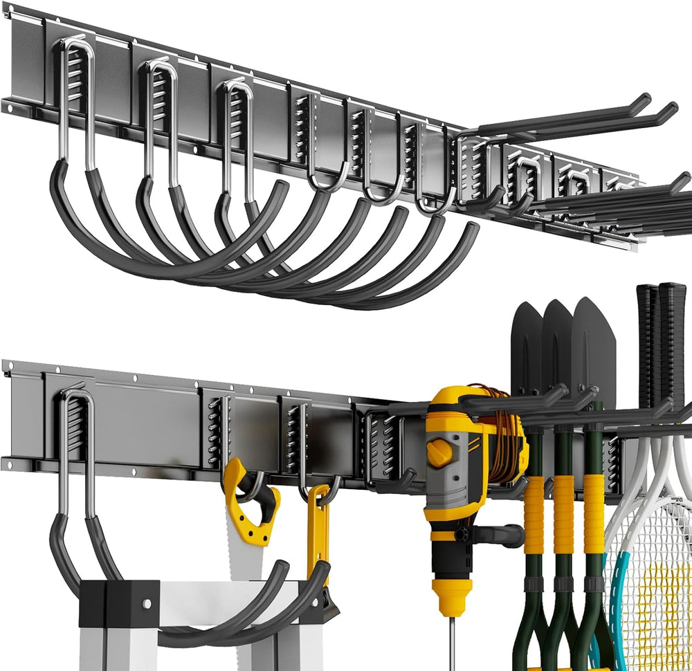 Garage Tool Organizer Wall Mount, 64 Inch Heavy Duty Garden Tool Organizer St...