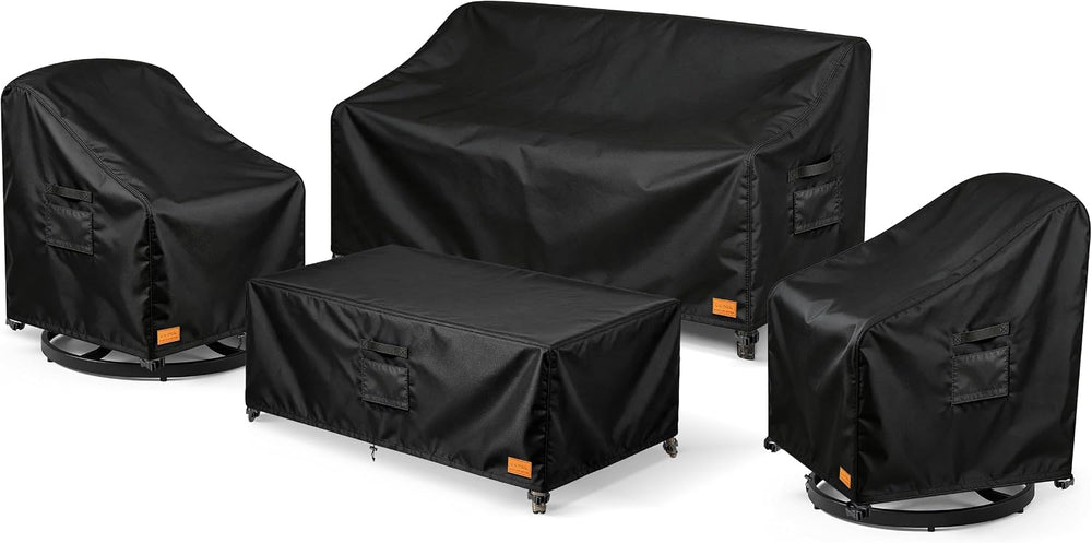 Patio Furniture Set Covers Waterproof Outdoor, 4-Piece Set, 600D Heavy Duty