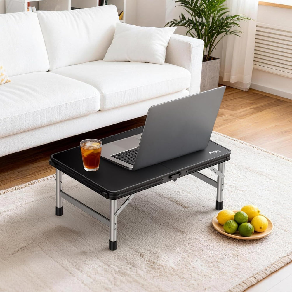 Anbte 2 ft Small Folding Table, 3 Adjustable Height for Camping, 23" X 1...