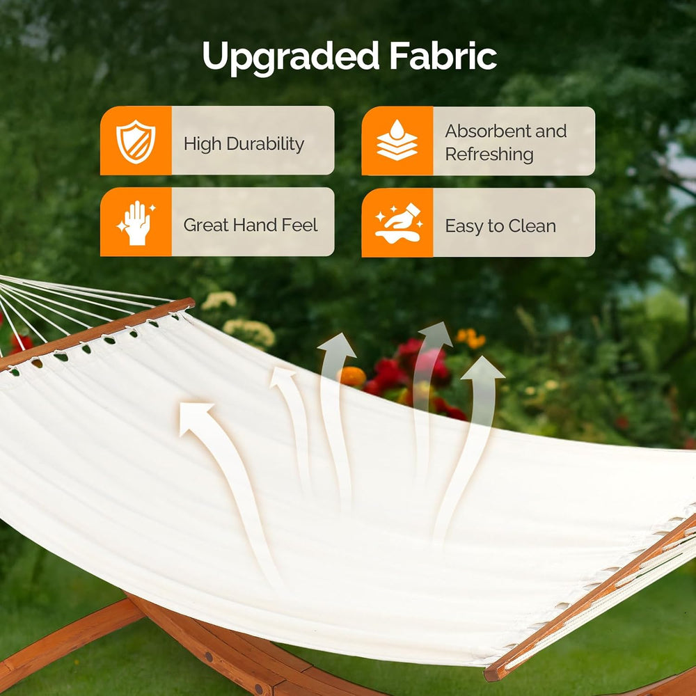 OnCloud Double Hammock Wood Arc Stand, Wooden Hammock W/Stand, Classic Natura...
