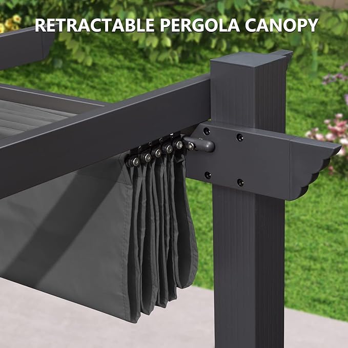 Pergola Shade Cover Replacement Canopy Top Compatible with 10 X 13 ft 6-Bar P...
