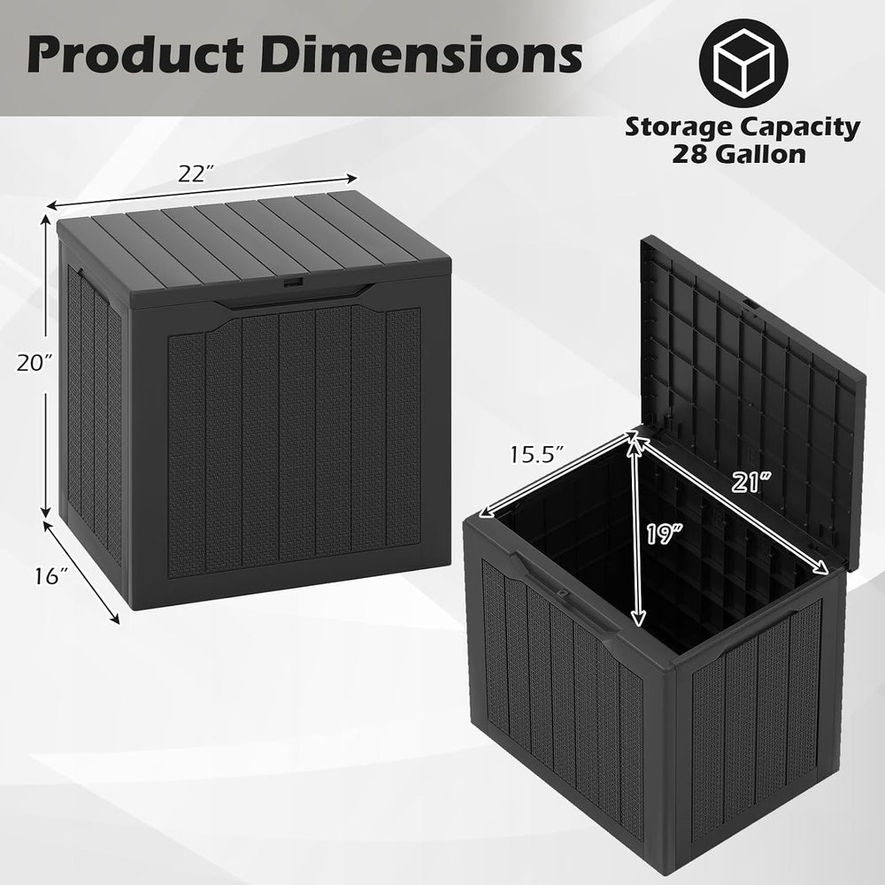 GIANTEX 25 Gallon Outdoor Storage Box, Patio Deck Box with Lockable Lid, Wick...