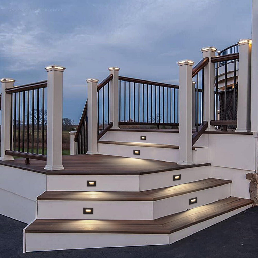 LEONLITE 6-Pack 5CCT 120V LED Step Lights, Horizontal, Oil Rubbed Bronze