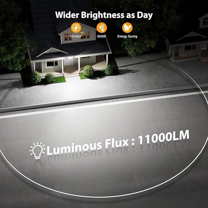 Onforu 100W 11000LM Flood Lights Outdoor, Brightness Security LED Flood Light...