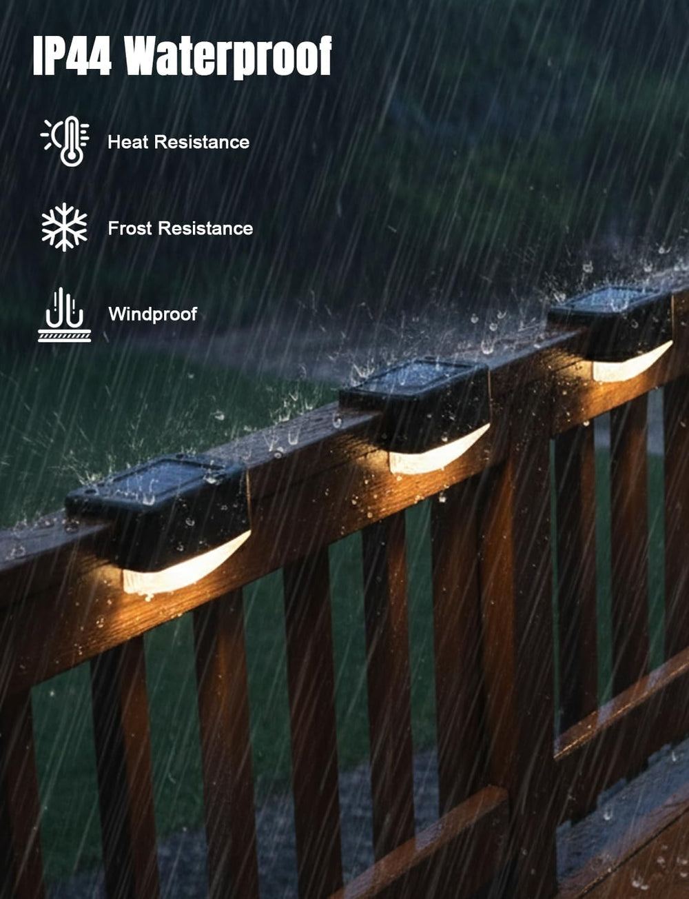Solar Fence Lights 12 Pack, Outdoor Waterproof Solar Powered Step Lights, 300...