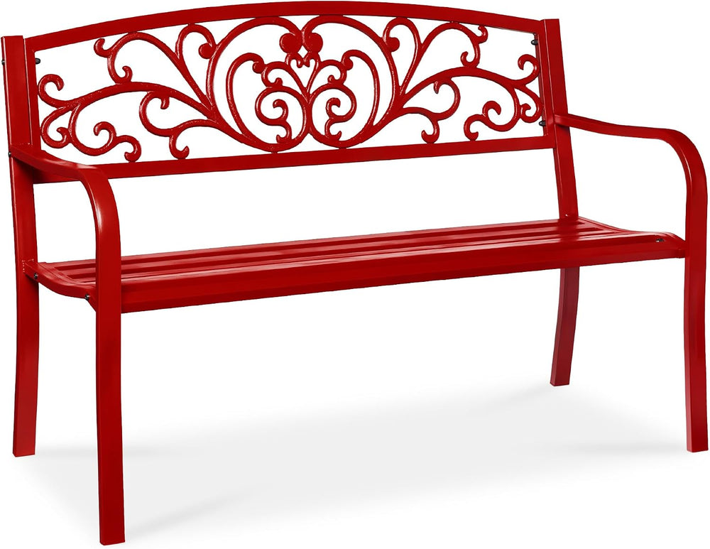 Best Choice Products Outdoor Bench Steel Garden Patio Porch Furniture for Law...