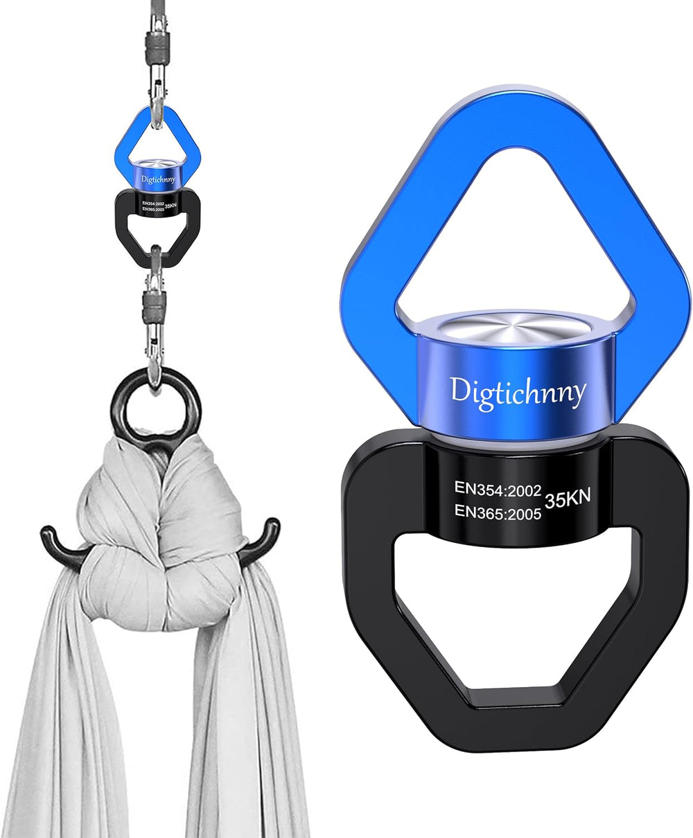 35KN Swing Swivel with Swivel Carabiner, Black Blue, 2 Pack
