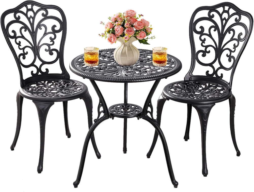 Patio Bistro Set 3 Piece Outdoor,Cast Aluminum Outdoor Bistro Table and Chair...