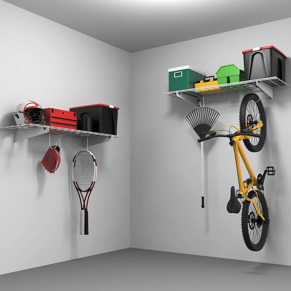 TORACK 2-Pack Garage Wall Shelves, 15"x45" Wall Mounted Wire Shelves