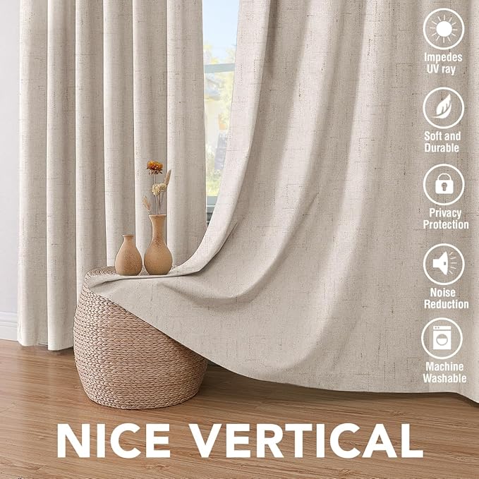 H.VERSAILTEX Polyester Blackout Curtains 96 Inches Long, 100% Absolutely Blac...