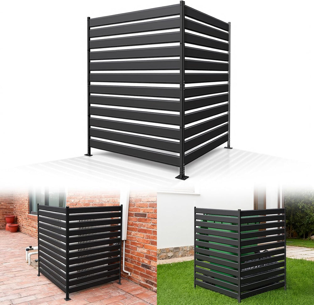 Privacy Fence Screen for AC & Trash, 48" H × 38" W（2P） Metal No...