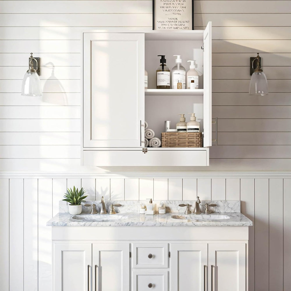 29.5" W Laundry Room Cabinets Wall-Mounted with Flip-Bottom Drawer