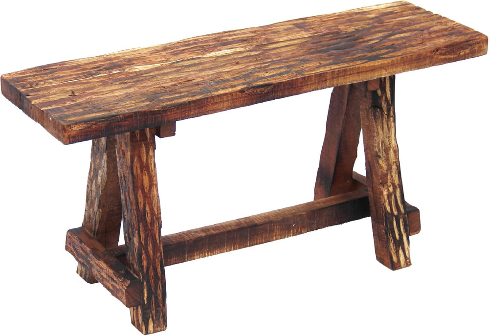 The Urban Port Wooden Garden Patio Bench, Cappuccino Brown
