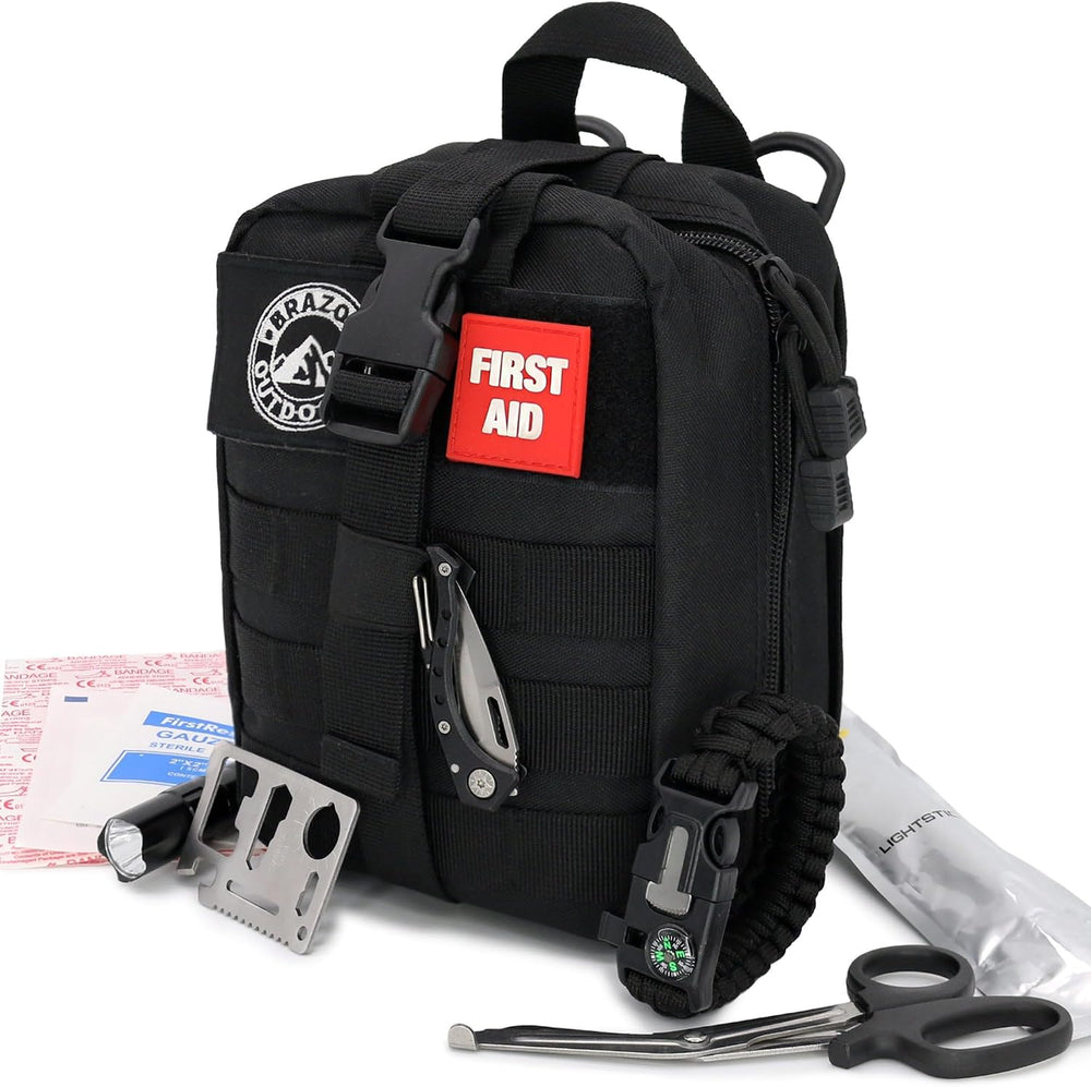 The Brazos First Aid Survival Kit, 250 Pieces, Hiking & Camping Essential...