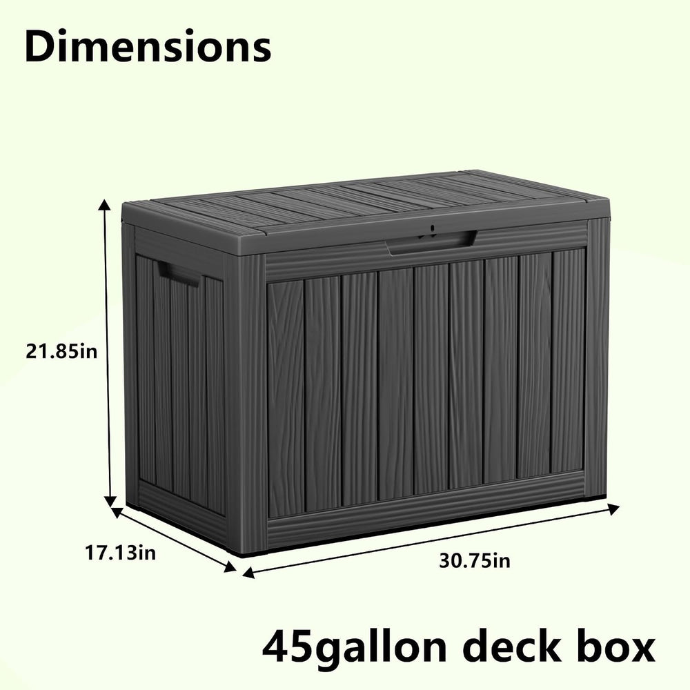 Vixzen 45 Gallon Deck Boxes Outdoor Waterproof, Lockable Outdoor Storage Box ...