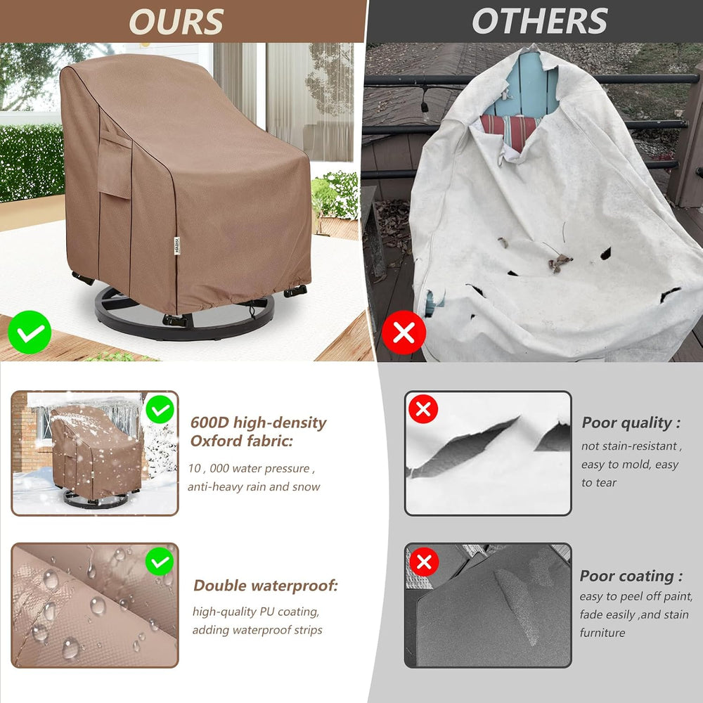 Patio Chair Covers for Outdoor Furniture Waterproof 4 Pack, Heavy Duty Waterp...