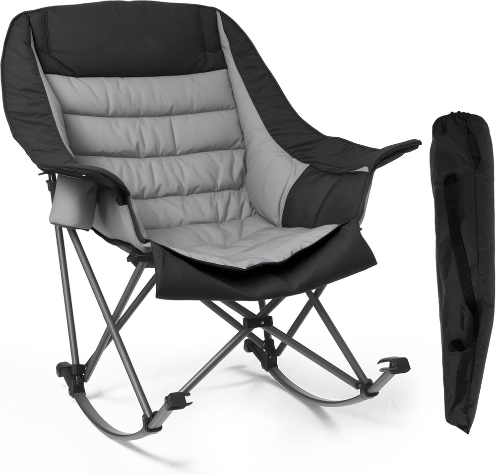 Oversized Rocking Camping Chair for Adults - 400lbs Capacity Padded Camp Chai...