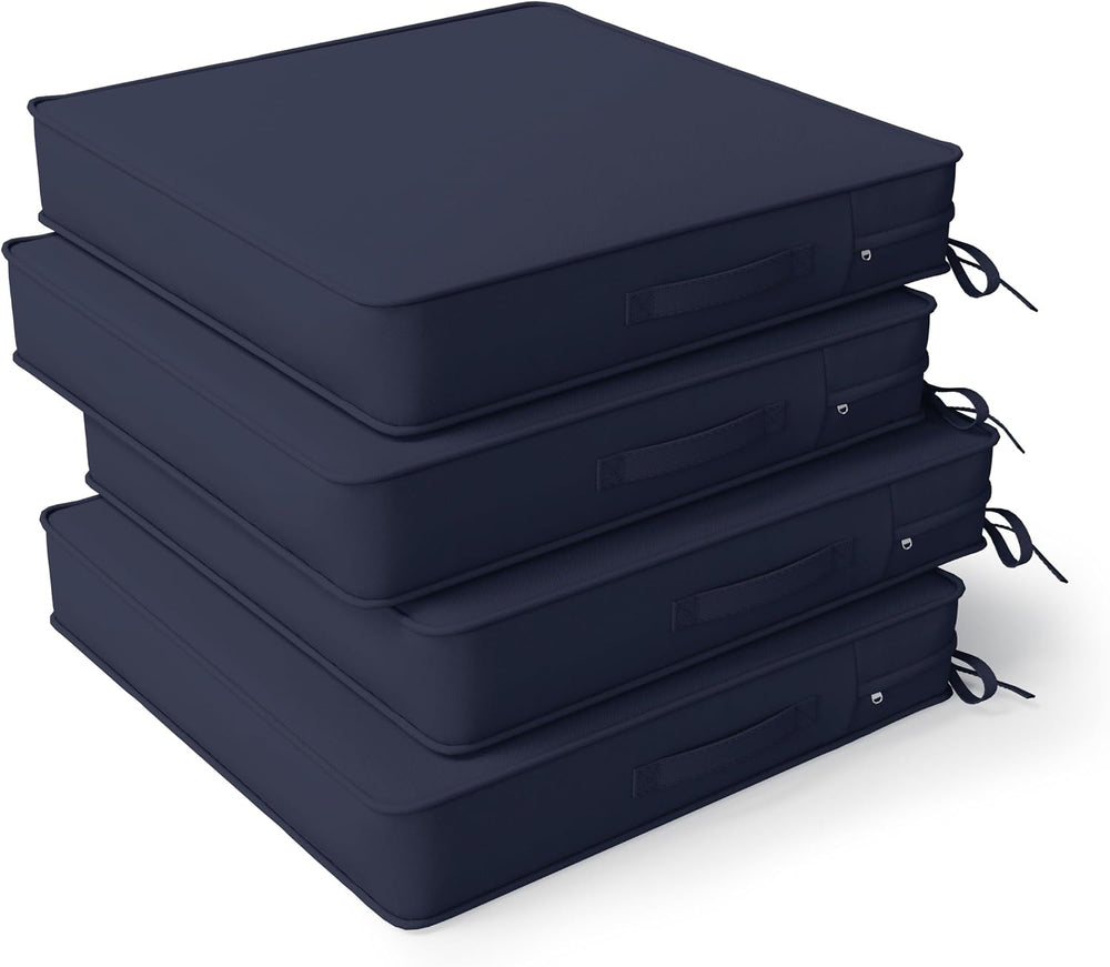 Outdoor Chair Cushions Set of 4,22x22x4 Inch Waterproof Seat Pad