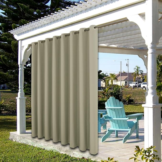 BONZER Outdoor Curtains for Patio Waterproof Thick Privacy Wide Grommet Light...