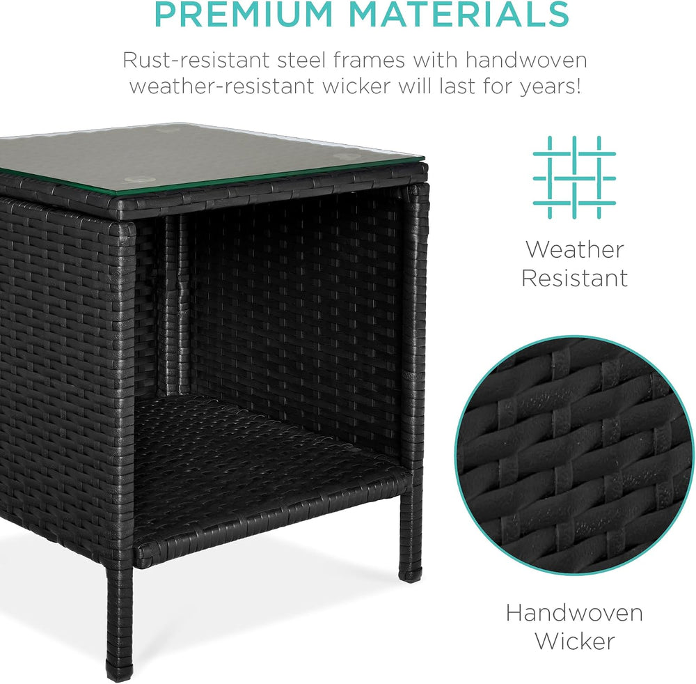 Best Choice Products 3-Piece Outdoor Wicker Conversation Bistro Set, Space Sa...