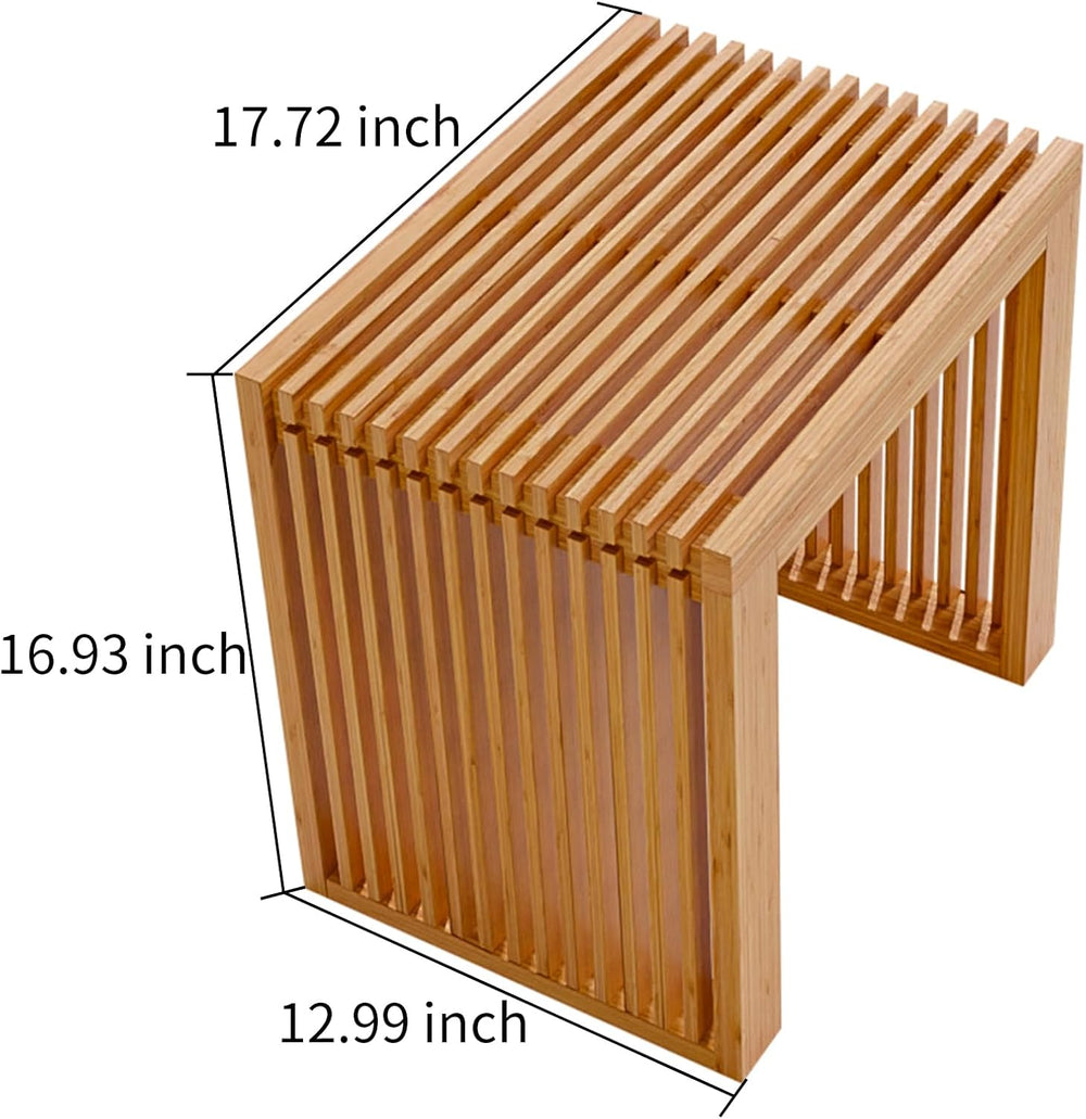 Bamboo Dining Bench 35" Indoor Wooden Shoe Benches for Entryway Nature