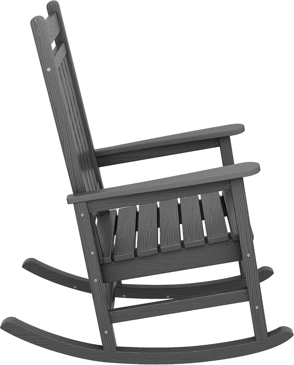 SERWALL Outdoor Rocking Chair Set of 2, HDPE Rocking Chair for Adult, Grey