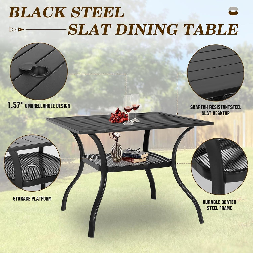SUNCROWN 6 - Piece Outdoor Dining Set, Patio Furniture Set with 4 Textilene D...