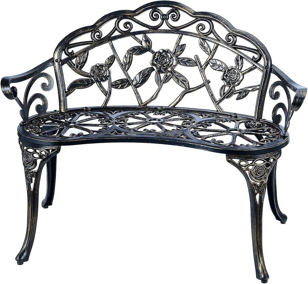 U/D Outdoor Bench Park Garden Bench ，All Chair Anti Rust Cast Aluminum Patio ...