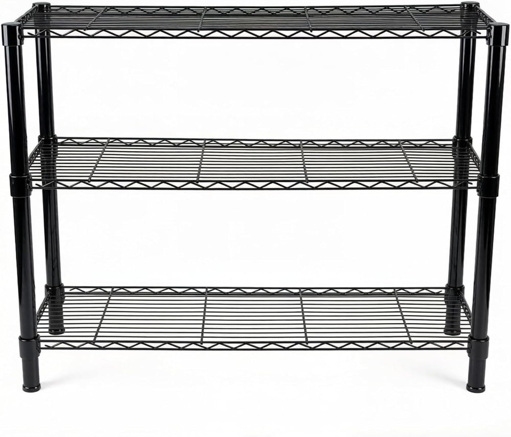 Metal Wire Shelving Units, 36"W x 14"D x 32"H, 3-Tier Storage ...